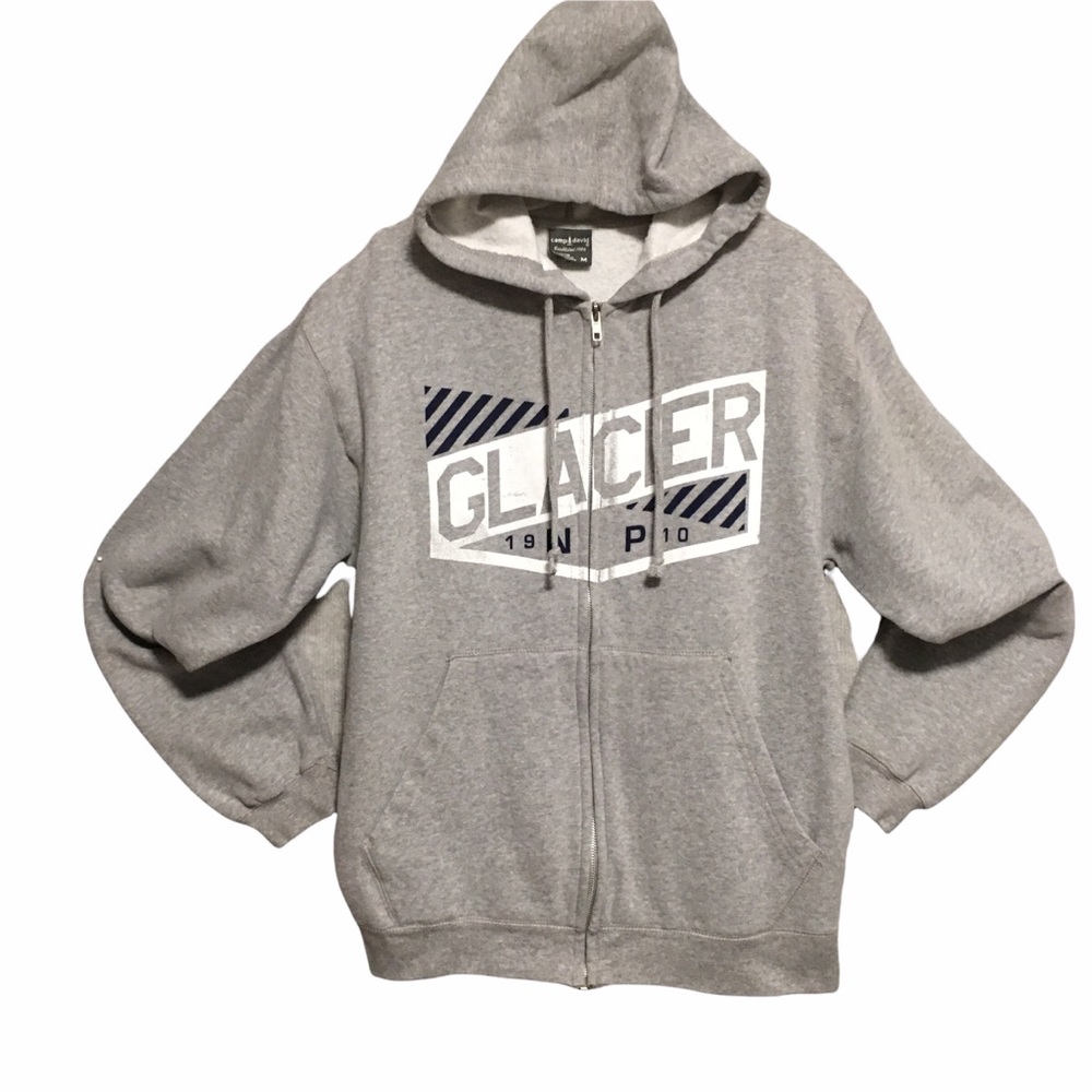 Hoodie Glacier National Park Montana Camp David Cotton blend gray Med